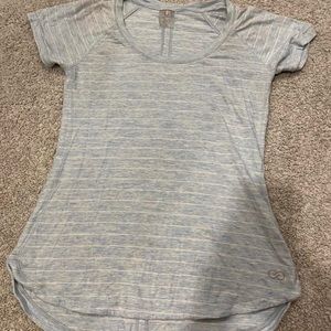 Calia Blue and White Striped Workout Shirt